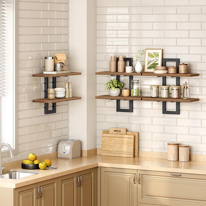 HOOBRO Floating Shelves, 15 Inch Wall Shelf Set of 3, Wall Mounted Storage - Image 4