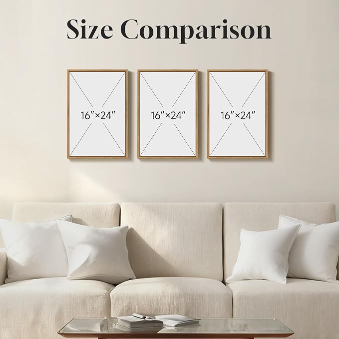 3 Piece Framed Neutral Botanical Wall Art Set, Large Farmhouse Floral Canvas - Image 8