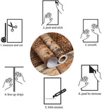 WENMER 17.71" x 197" Brown Wood Wallpaper Peel and Stick Wallpaper Wood Stick - Image 7