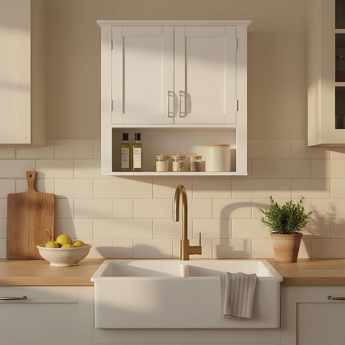 SUPER DEAL Bathroom Wall Cabinet Over The Toilet, Wall Mount Storage Medicine - Image 3