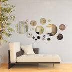 Shappy 32 Pcs Acrylic Mirror Wall Stickers Removable Round Wall Decal Circle - Image 6