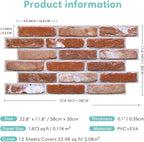 Commomy Faux Brick 3D Wall Panels - Image 6
