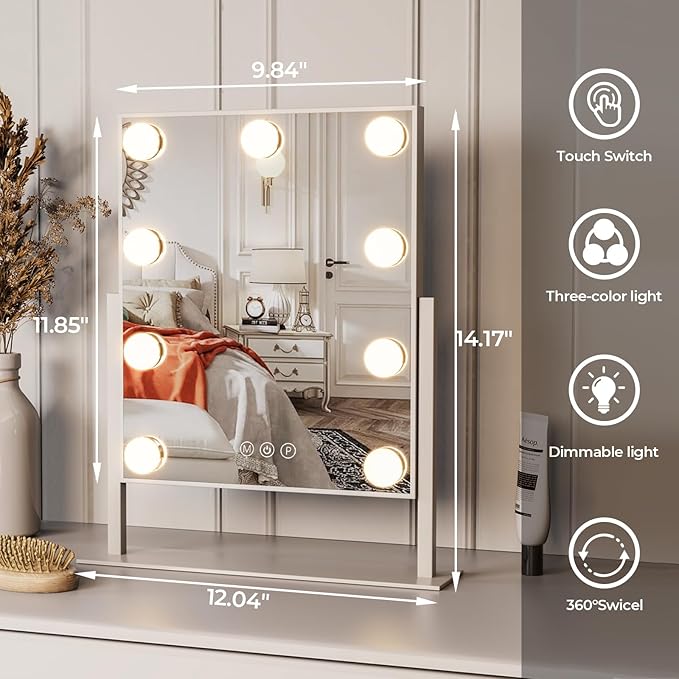 ZL ZELing Vanity Mirror with Lights, Makeup Mirror with Lights, Light up - Image 3
