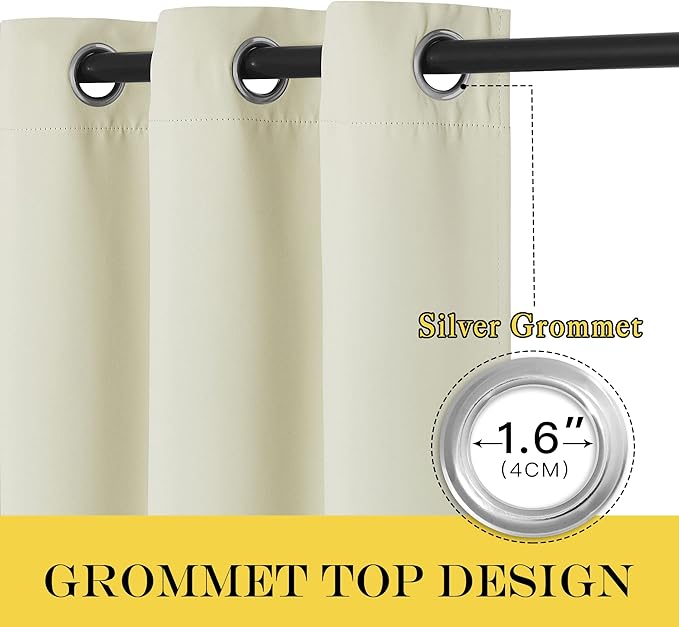 NICETOWN Blackout Patio Door Curtain Extra Wide and Long, Grommet Solid Room - Image 3
