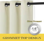 NICETOWN Beige Blackout Sliding Door Curtains - Image 2
