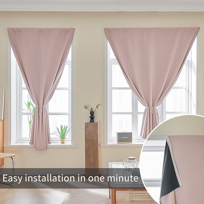 AJAZZ Self Adhesive Curtains 100% Blackout Shades Window Cover Sticky Curtain - Image 6