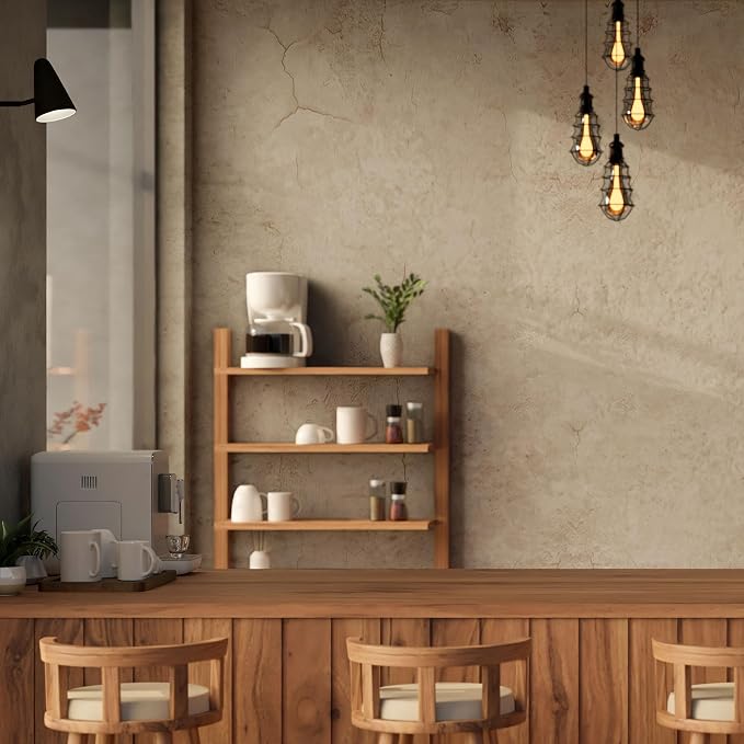 WADILE Beige Concrete Wallpaper 15.7 in * 354 in, Cement Contact Paper 3D Matte - Image 5