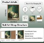 Framed Funny Leopard Canvas Wall Art, Vintage Sleeping Cheetah on Sofa Pictures - Image 6