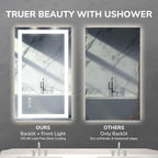 USHOWER LED Bathroom Mirror 55x30 Inch Tempered Glass - Image 5