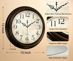 Vintage Wall Clock 13 Inch Quartz Silent Non-Ticking Analog Clock Battery - Image 3