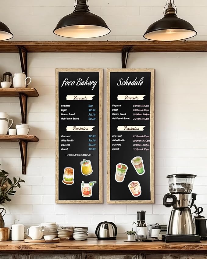Magnetic Chalkboard for Wall, Long Chalk Board, Wall Hanging Menu for Restaurant - Image 7
