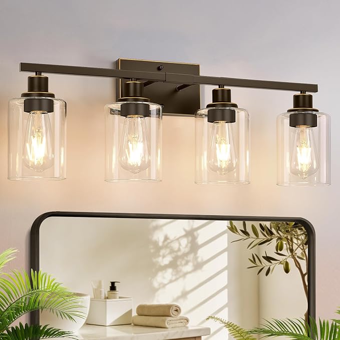 MOKATNG 4-Light Bathroom Light Fixtures, Vanity Light by Bathroomlightfixtures