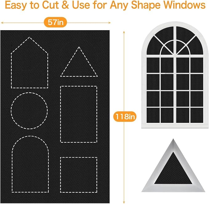 Blackout Blind，118x57 inches Portable Black Out Blinds Stick On Window - Image 4