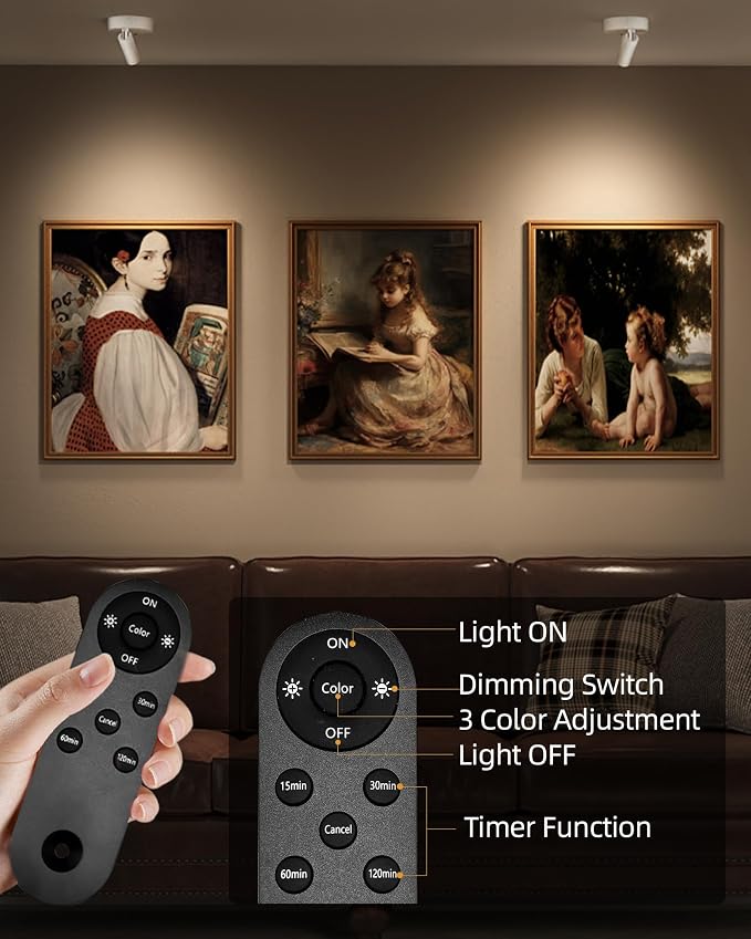EZVALO Battery-Powered LED Spotlight Indoor, Wireless Picture Lights - Image 4