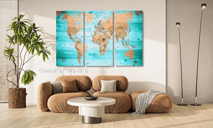 ZEYDRT Wall Art Living Room map of the world Office Wall Decoration Bedroom - Image 2