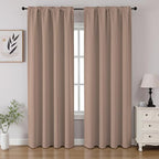 CUCRAF Khaki Blackout Curtains 84 inch Length 2 Panels Set, Rod Pocket Room by CUCRAF