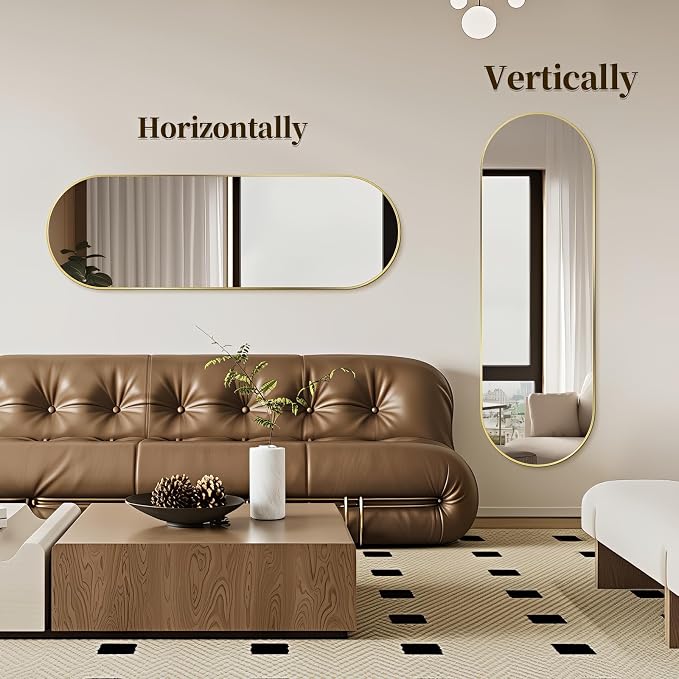 Oval Full Length Mirror, Ultra-Clear Explosion-Proof Dressing Mirror, Simple & - Image 9