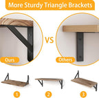 YGEOMER Floating Shelves for Wall Mounted Wall Shelves for Bedroom, Bathroom - Image 4