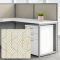 Cubicle Wallpaper for Fabric Walls Removable-Gold and White Geometric Wallpaper by HomeinBold