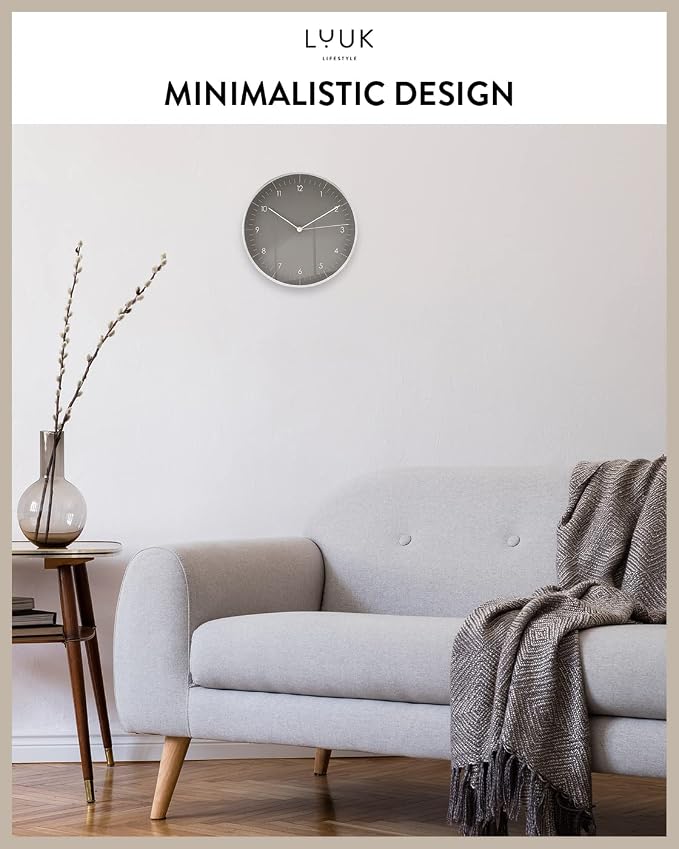 LUUK LIFESTYLE Wall Clock with Silent Movement, Minimalist Scandinavian Design - Image 4