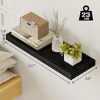 Fixwal Black Shelves, 15.8in Floating Shelves, Farmhouse Shelf Wall Decor - Image 3