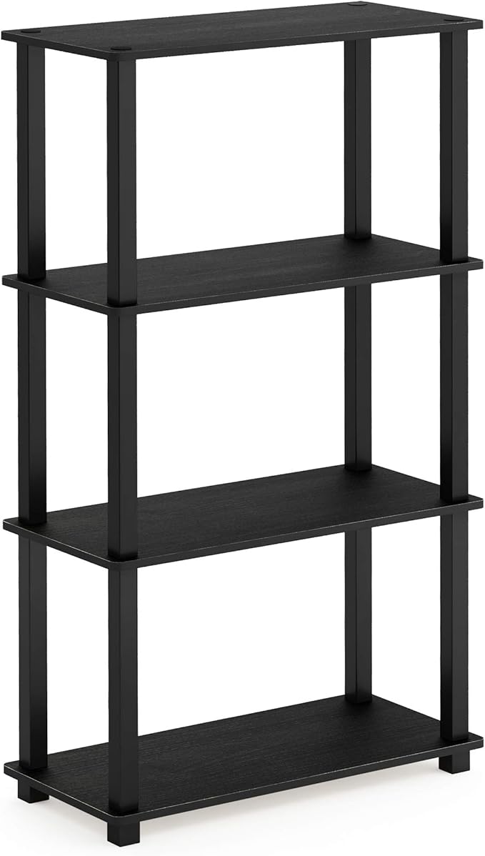 Furinno TURN-S-TUBE Storage Shelves, 4-Tier Book Shelf, Corner Shelf, Toolless - Image 4