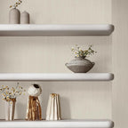 TANONE Beige Grasscloth Peel and Stick Wallpaper, Faux Linen Textured Self - Image 8