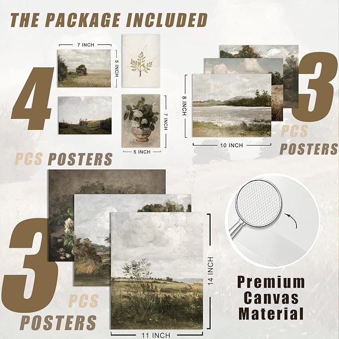 uniro Vintage Wall Art Decor Prints Farmhouse Wall Decor Vintage French Country - Image 2