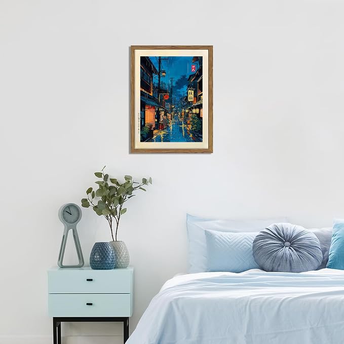 Framed Japanese Wall Art, Asian Tokyo Tea House Canvas Wall Decor Painting - Image 5