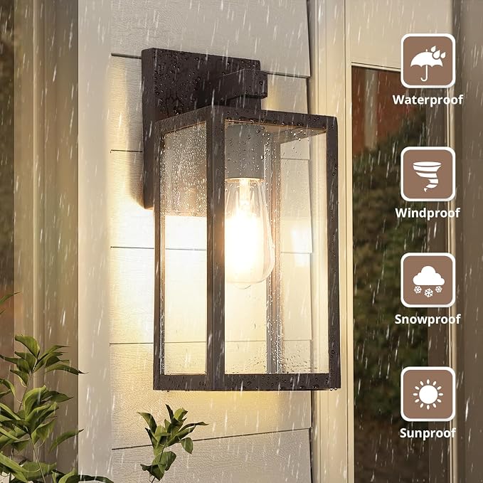 MAXvolador Outdoor Wall Sconce, Exterior Waterproof Wall Lantern Light Fixture - Image 2