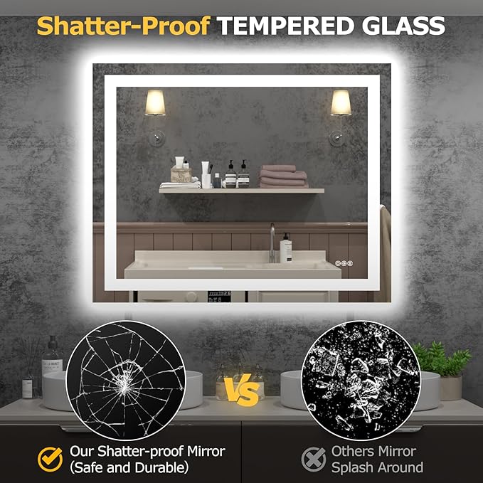 Hivone 40X32 LED Bathroom Mirror - Image 6