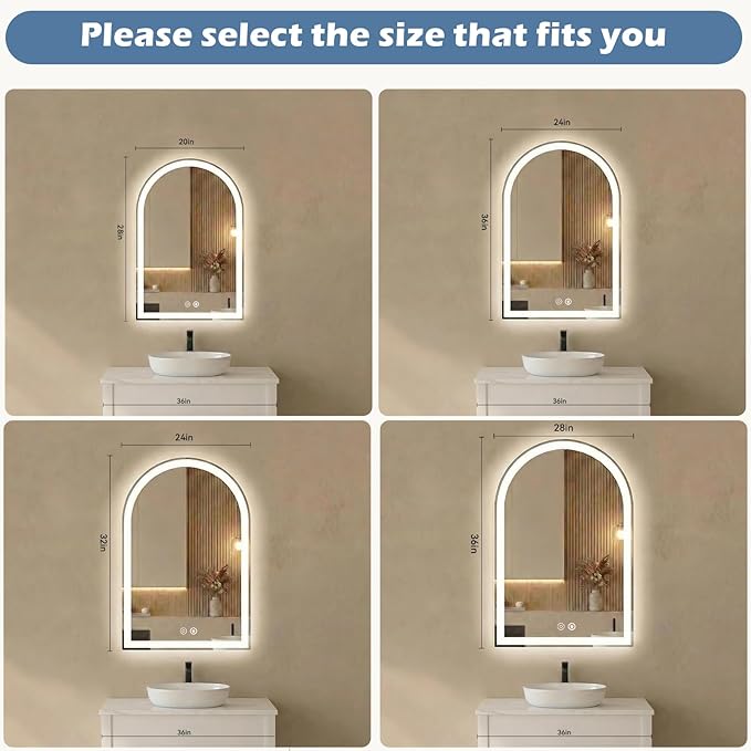 DUMOS 20"×28" LED Bathroom Mirror - Image 2
