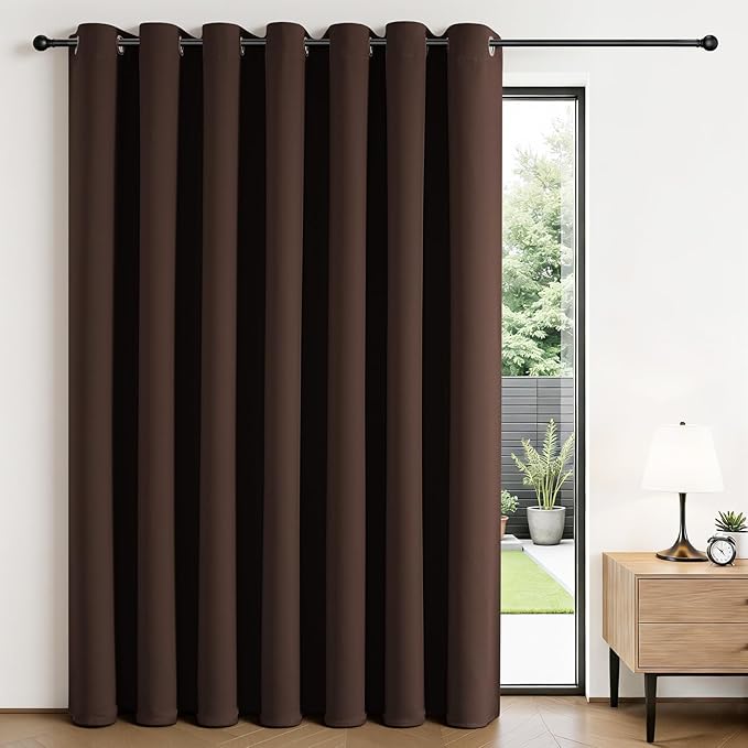 Joydeco Blackout Patio Sliding Door Curtains 108 Inches Long, Grommet Privacy by JOYDECO