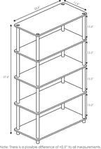 Furinno TURN-N-TUBE Storage Shelves, 5-Tier Book Shelf, Corner Shelf, Toolless - Image 3