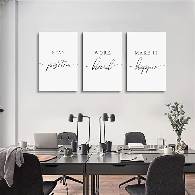 Framed Canvas Wall Art Positive Quotes, Office Wall Art Decor, Positive - Image 5