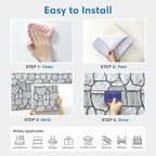 COMSTICKC 3D Faux Gray Stone Wall Sticker Peel and Stick Wall Panels, - Image 9