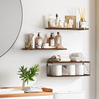 Fixwal Bathroom Floating Shelves Over Toilet, 15.8in Farmhouse Rustic Wood - Image 2