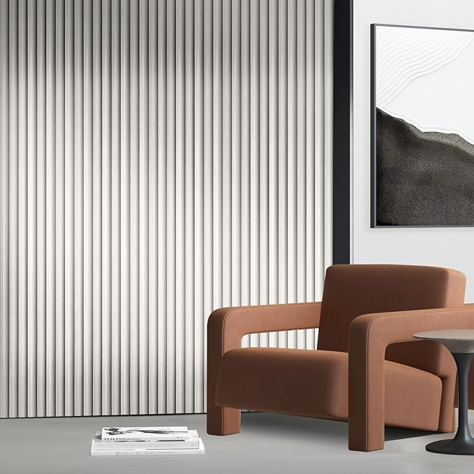 OUZUGIE WPC Acoustic Slat Wall Paneling, Living Room, TV Background, Study Room - Image 2