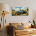 Sunflower Pictures Wall Decor Farmhouse Barn Truck Wall Art Sunflower Field - Image 2