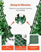VEVOR Artificial Grass Wall Panels, 3D Combination Greenery Boxwood Panel - Image 4