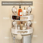 Voldra Corner Shower Caddy Suction Cup, Aluminum Corner Shower Shelves - Image 7
