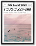 iHery Premium Natural Black OAK Wood 12x16in Surf’s Up Coastal Cowgirl Trendy by iHery