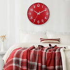 HZDHCLH Red Wall Clocks Battery Operated, 12 inch Silent Non Ticking Modern - Image 4