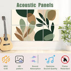 6 Pack Art Acoustic Panels Sound Absorbing Boho Botanical Leaf Orange Green - Image 3