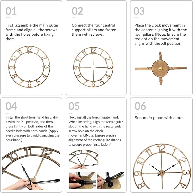 Large Wall Clock for Living Room Decor–48 Inch Silent Non-Ticking Modern - Image 5