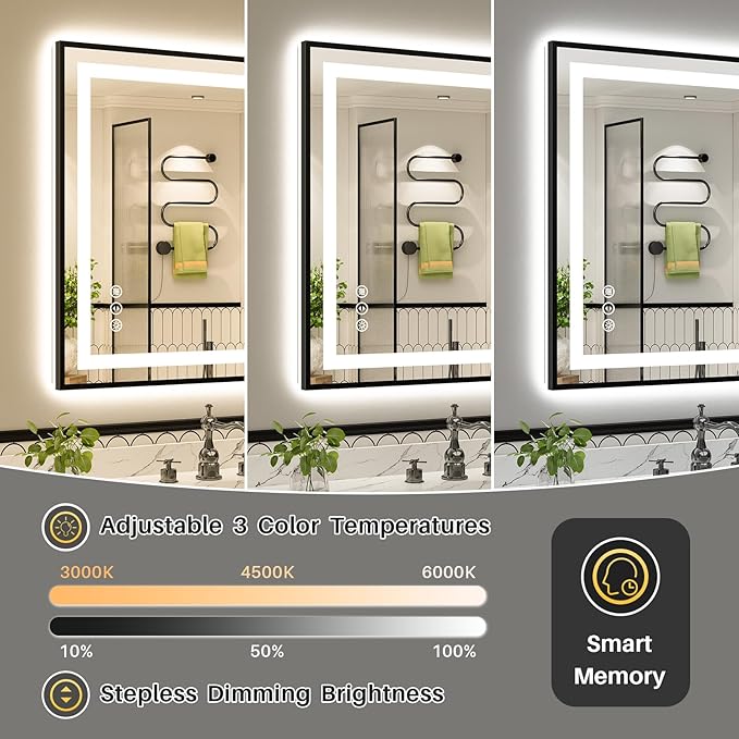 72x40 Inch LED Bathroom Mirror - Image 5
