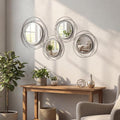 4 Piece Gold Round Wall Mirror Set Modern Metal Circle Home Decor by sxnzequnze