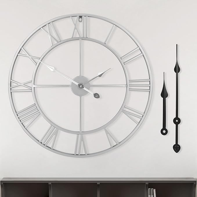 LEIKE 16" Modern Large Wall Clocks, Silent Non Ticking, Battery Operated by LEIKEWALLCLOCK