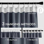 MIULEE Stone Blue Back Tab Blackout Curtain 96 Inch Long 2 Panels Set - Image 3