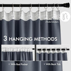 MIULEE Stone Blue Back Tab Blackout Curtains 84 Inch Length 2 Panels Set - Image 3